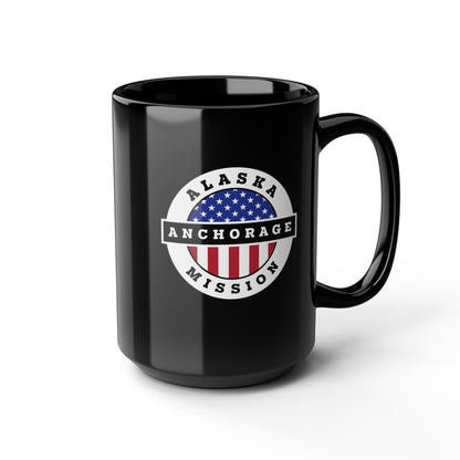 Alaska Anchorage Mission Circular Flag Black Ceramic Mug - Latter-Day Saint LDS Missionary Gift - Book of Mormon