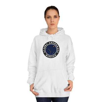 Alaska Anchorage Mission State Flag Logo (Black Border) College Hoodie - Latter-Day Saint LDS Missionary Gift - Book of Mormon