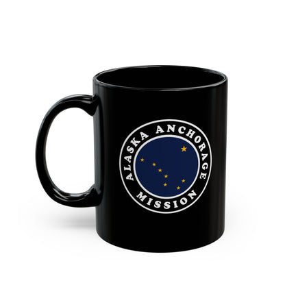 Alaska Anchorage Mission State Flag Logo Ceramic Mug Black Name - Latter-Day Saint LDS Missionary Gift - Book of Mormon