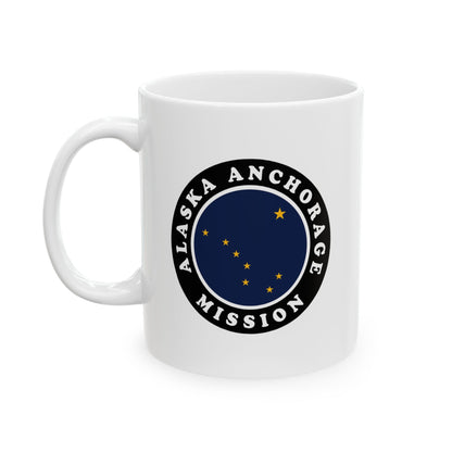 Alaska Anchorage Mission State Flag Logo Ceramic Mug White Name - Latter-Day Saint LDS Missionary Gift - Book of Mormon