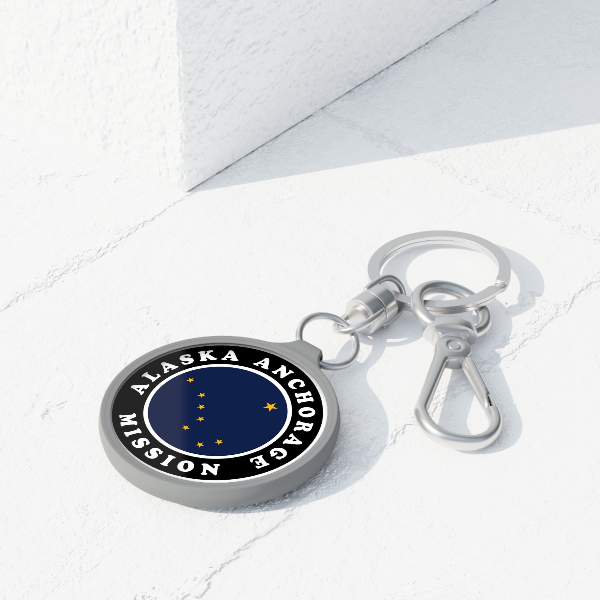 Alaska Anchorage Mission State Flag Logo Key Tag - Latter-Day Saint LDS Missionary Gift - Book of Mormon