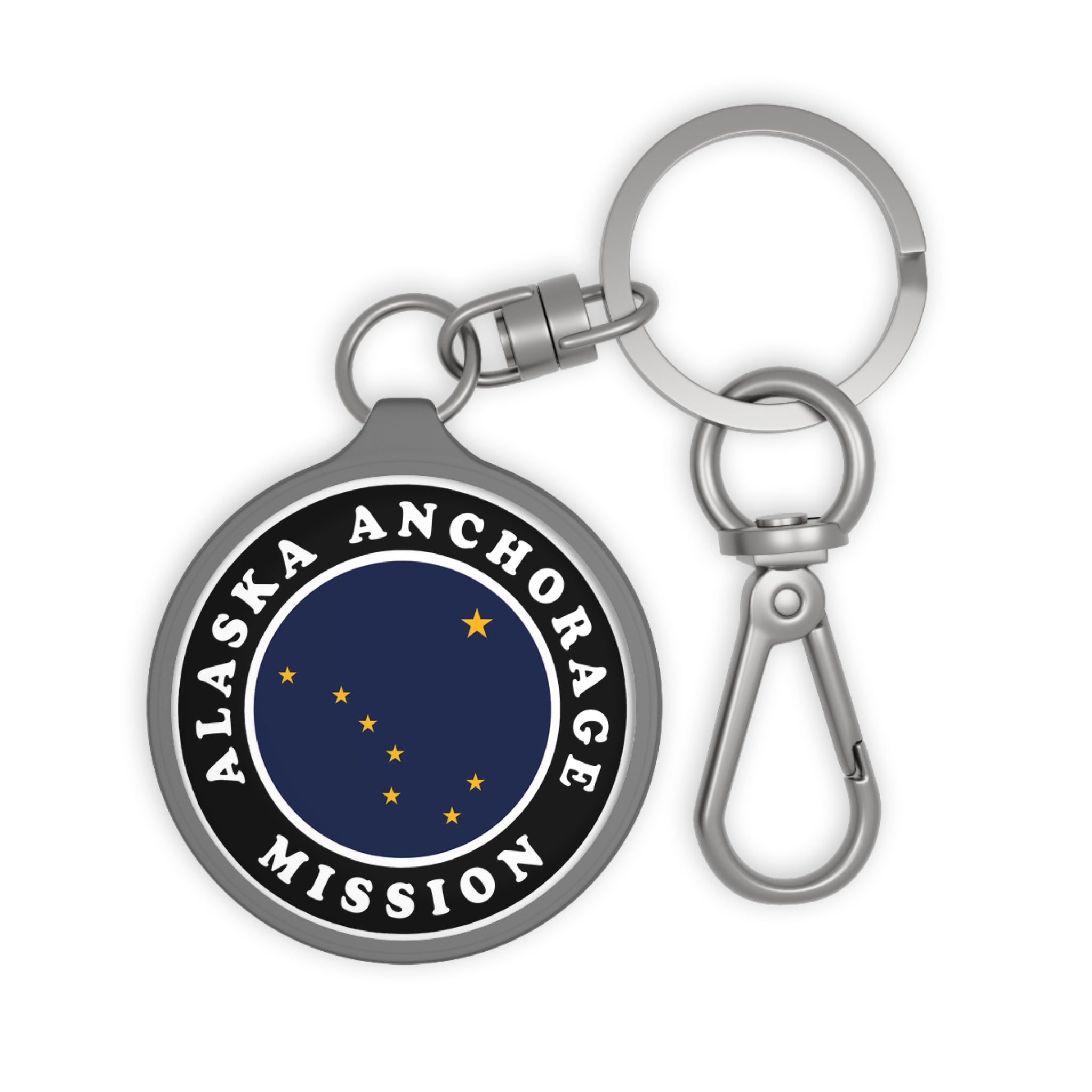 Alaska Anchorage Mission State Flag Logo Key Tag - Latter-Day Saint LDS Missionary Gift - Book of Mormon
