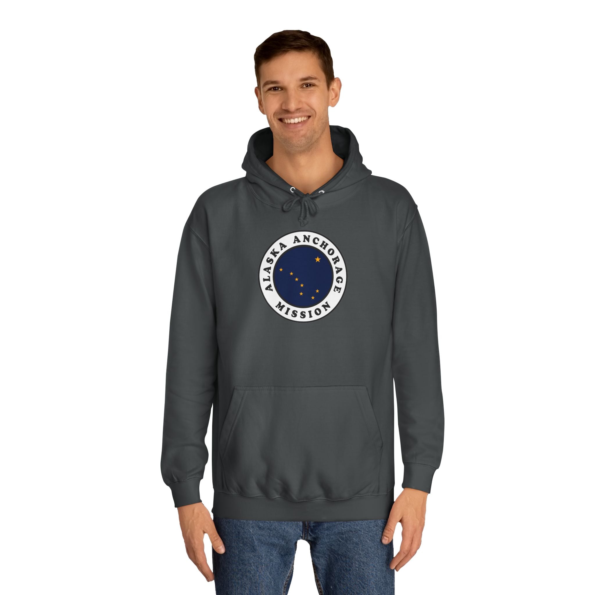 Alaska Anchorage Mission State Flag Logo (White Border) College Hoodie