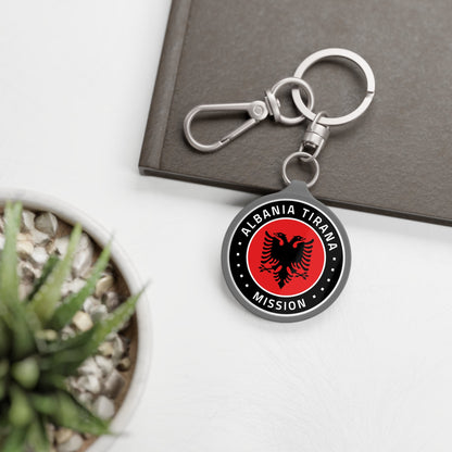 Albania Tirana Mission Circle Flag Key Tag - Latter-Day Saint LDS Missionary Gift - Book of Mormon