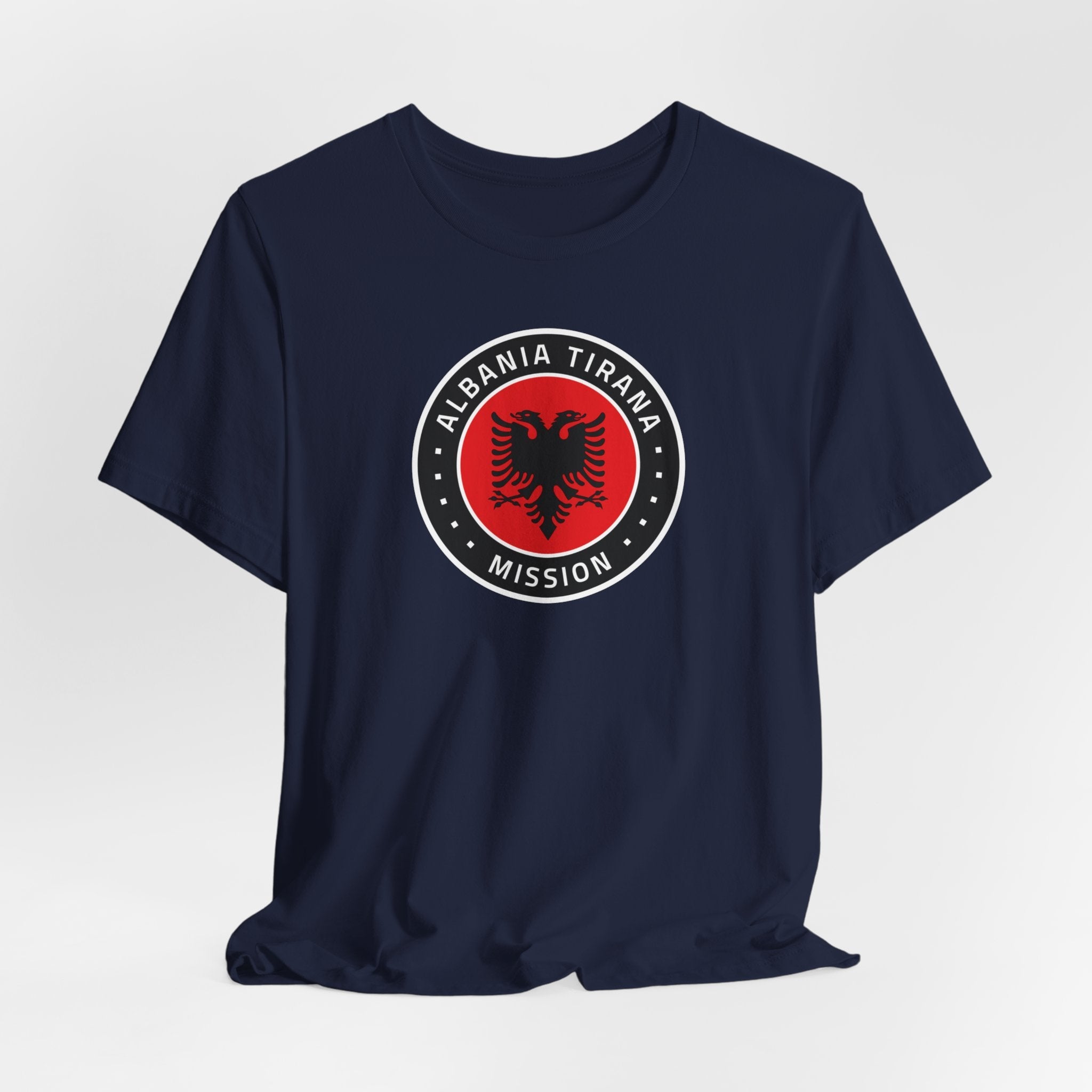 Albania Tirana Mission Flag Logo (Black Border) T-shirt - Latter-Day Saint LDS Missionary Gift - Book of Mormon