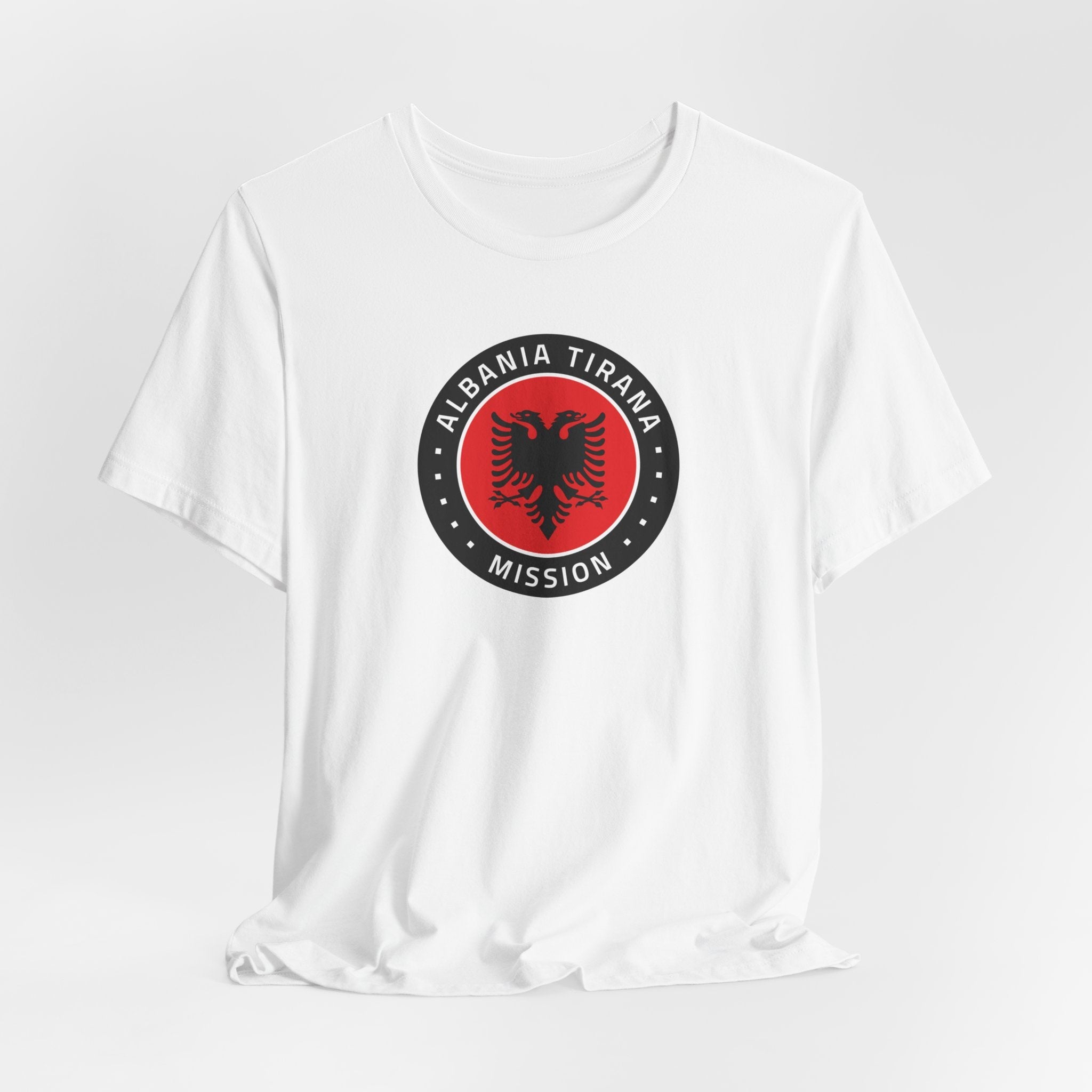 Albania Tirana Mission Flag Logo (Black Border) T-shirt - Latter-Day Saint LDS Missionary Gift - Book of Mormon