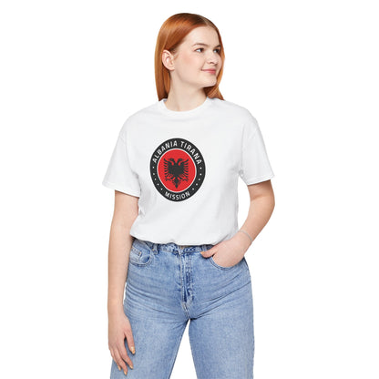 Albania Tirana Mission Flag Logo (Black Border) T-shirt - Latter-Day Saint LDS Missionary Gift - Book of Mormon