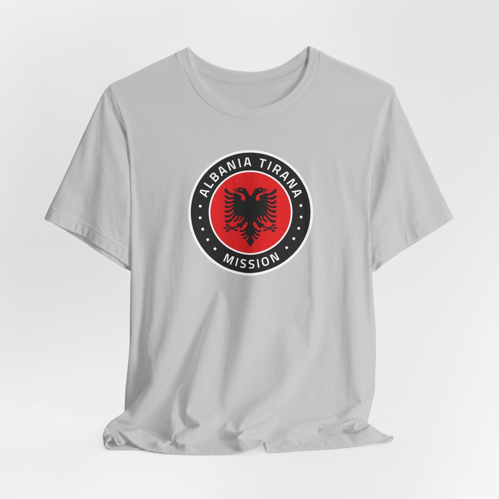 Albania Tirana Mission Flag Logo (Black Border) T-shirt - Latter-Day Saint LDS Missionary Gift - Book of Mormon