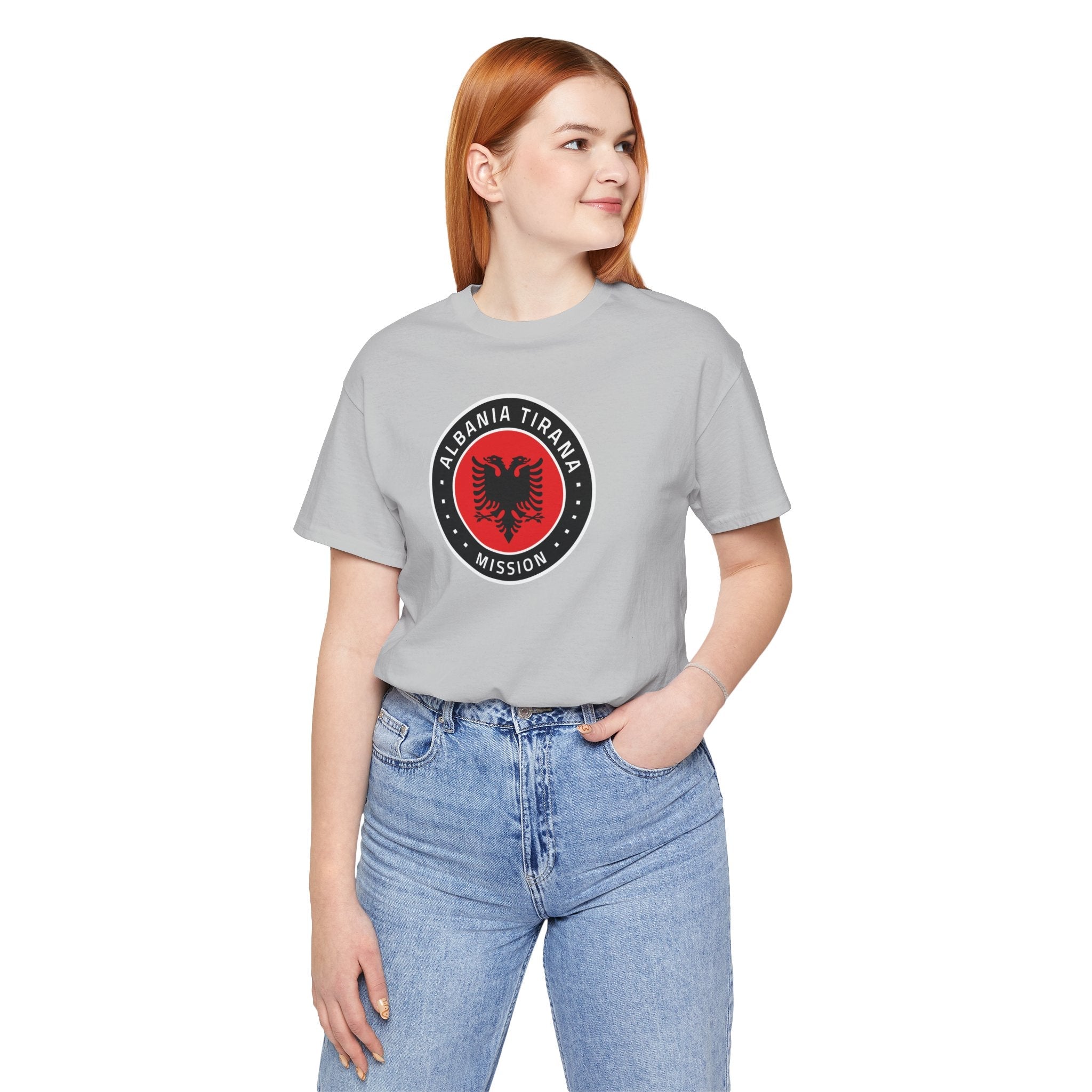 Albania Tirana Mission Flag Logo (Black Border) T-shirt - Latter-Day Saint LDS Missionary Gift - Book of Mormon