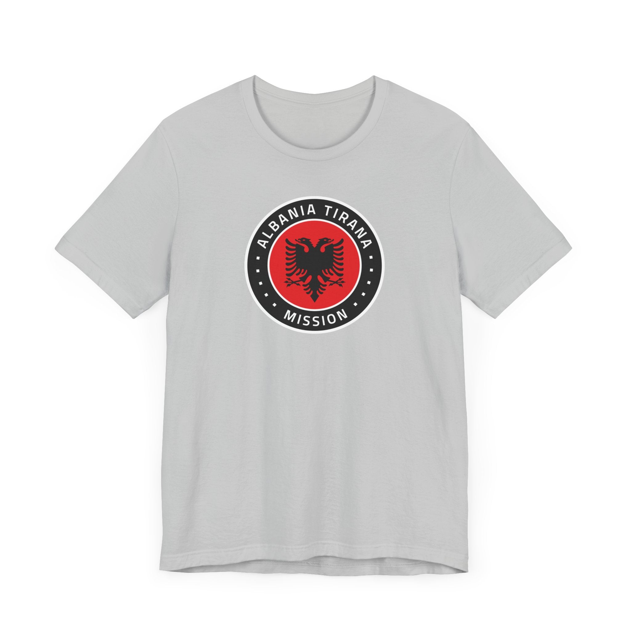 Albania Tirana Mission Flag Logo (Black Border) T-shirt - Latter-Day Saint LDS Missionary Gift - Book of Mormon