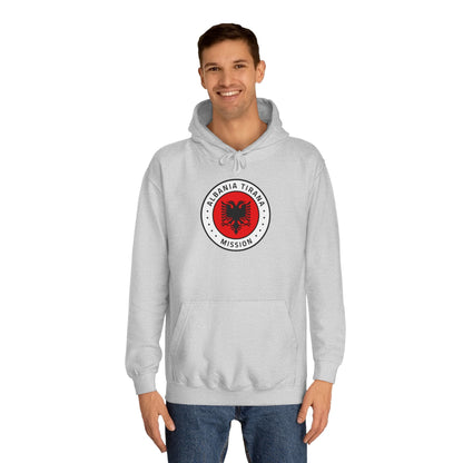 Albania Tirana Mission Flag Logo (White Border) College Hoodie - Latter-Day Saint LDS Missionary Gift - Book of Mormon