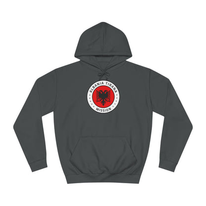 Albania Tirana Mission Flag Logo (White Border) College Hoodie - Latter-Day Saint LDS Missionary Gift - Book of Mormon