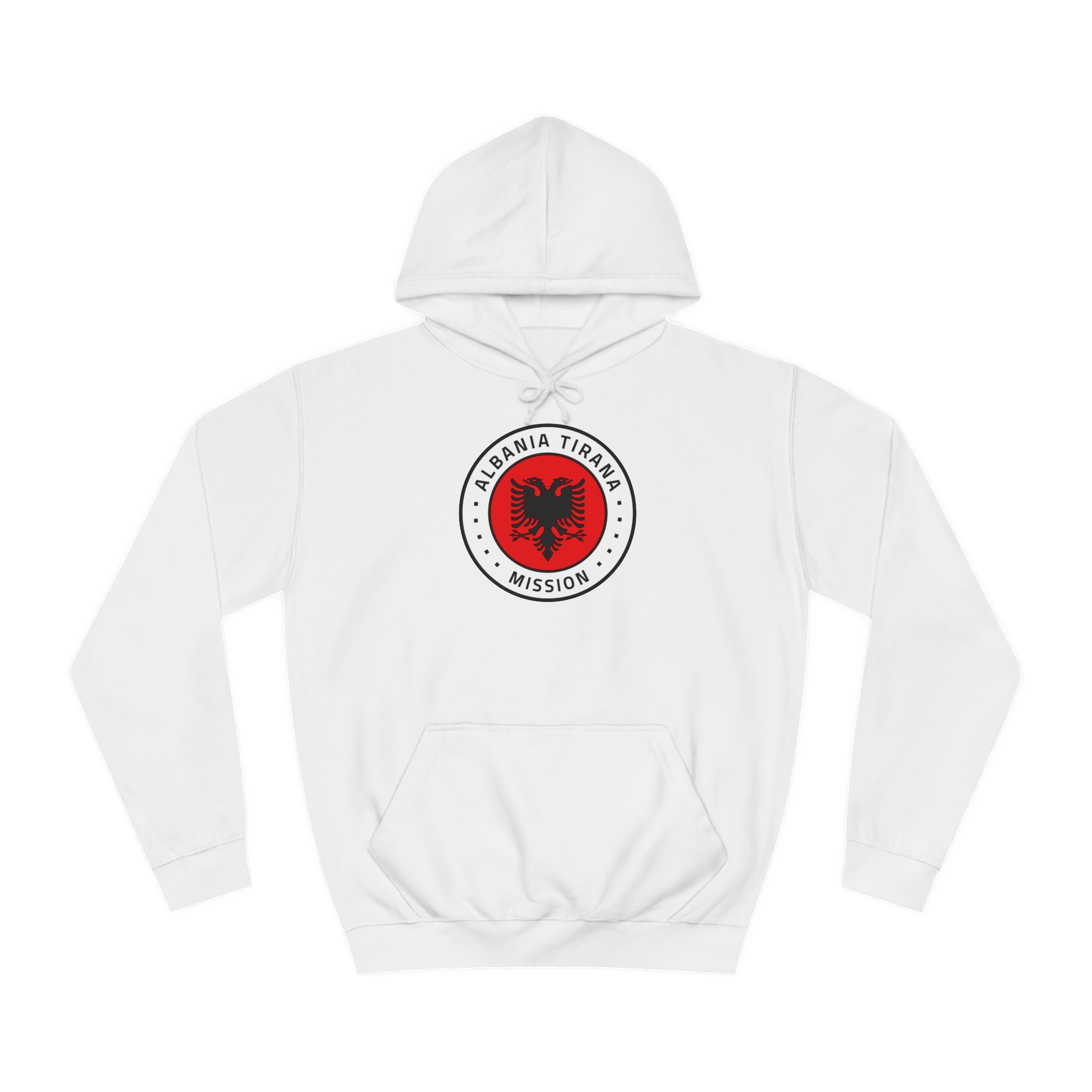 Albania Tirana Mission Flag Logo (White Border) College Hoodie - Latter-Day Saint LDS Missionary Gift - Book of Mormon