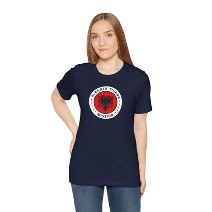 Albania Tirana Mission Flag Logo (White Border) T-shirt - Latter-Day Saint LDS Missionary Gift - Book of Mormon