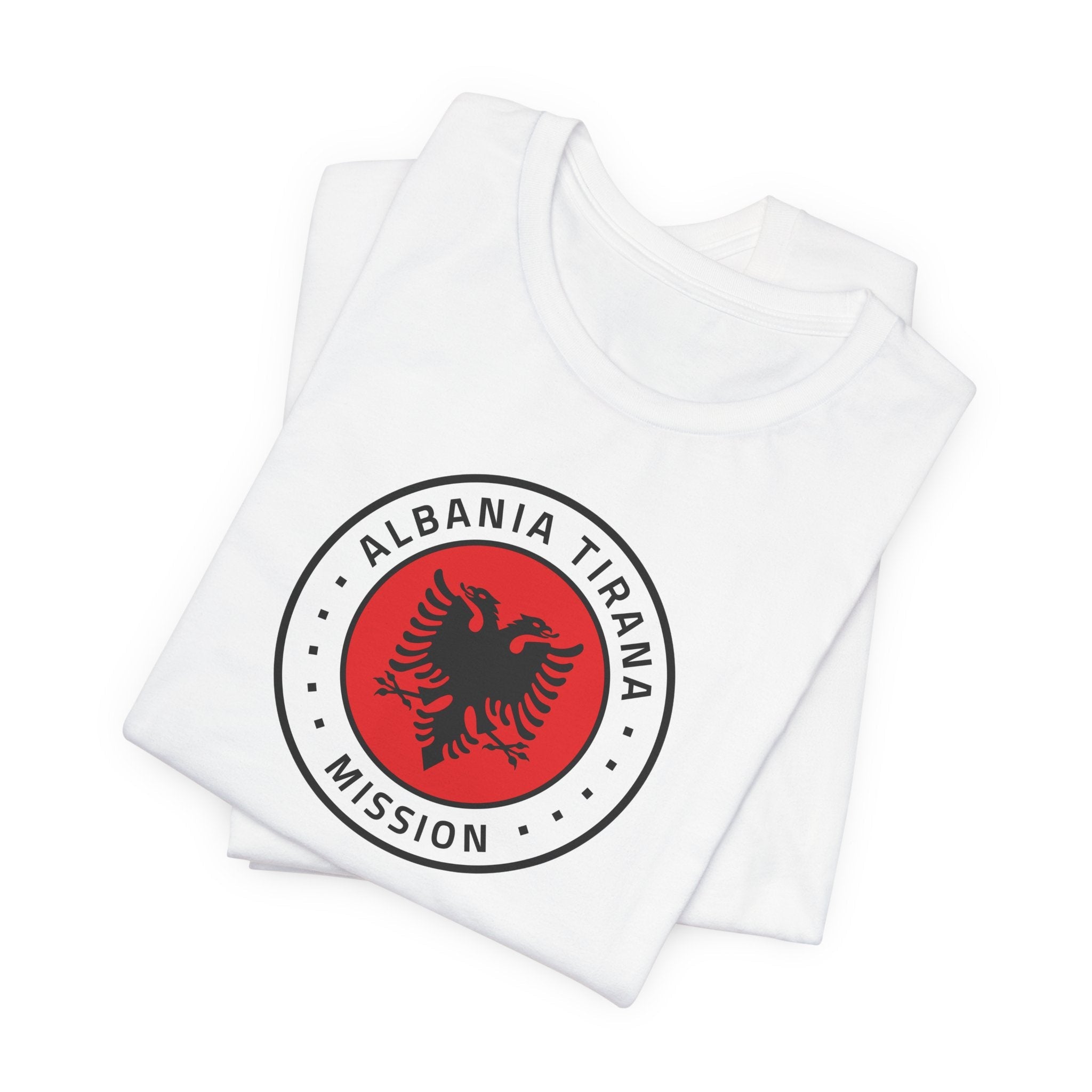 Albania Tirana Mission Flag Logo (White Border) T-shirt - Latter-Day Saint LDS Missionary Gift - Book of Mormon