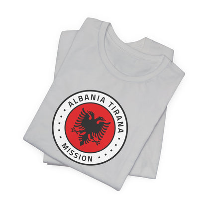 Albania Tirana Mission Flag Logo (White Border) T-shirt - Latter-Day Saint LDS Missionary Gift - Book of Mormon