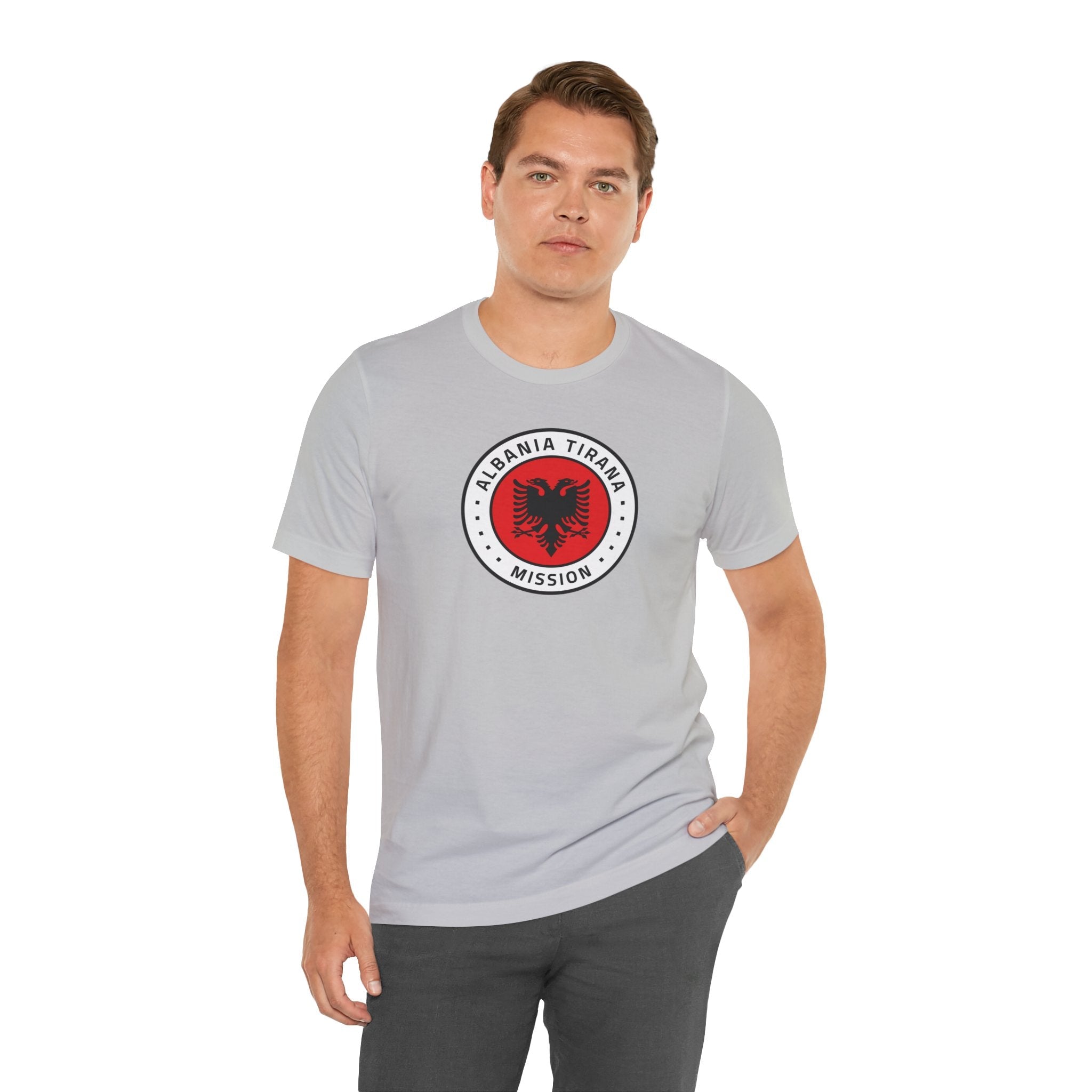 Albania Tirana Mission Flag Logo (White Border) T-shirt - Latter-Day Saint LDS Missionary Gift - Book of Mormon