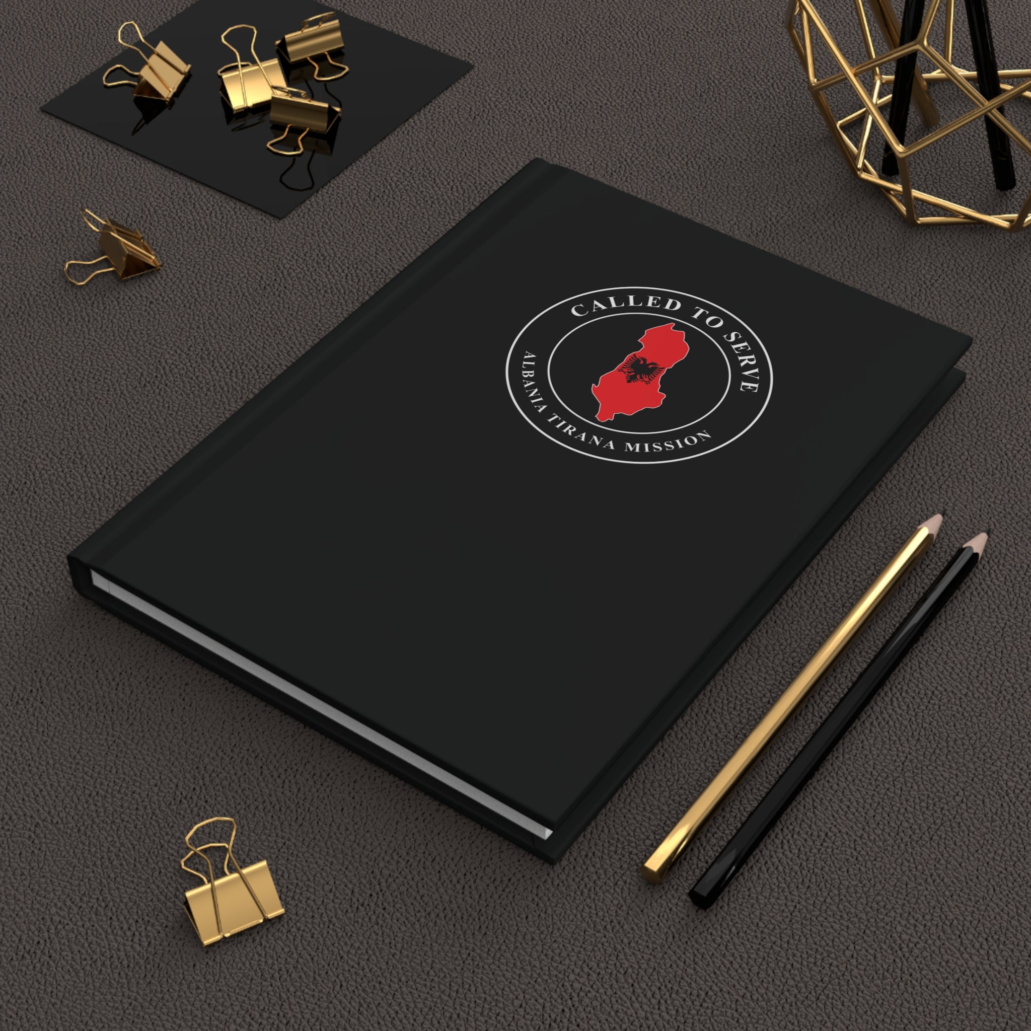 Albania Tirana Mission Flag Map Called to Serve Black Hardcover Journal Matte - Mission Wishlist - LDS Missionary Gift Store