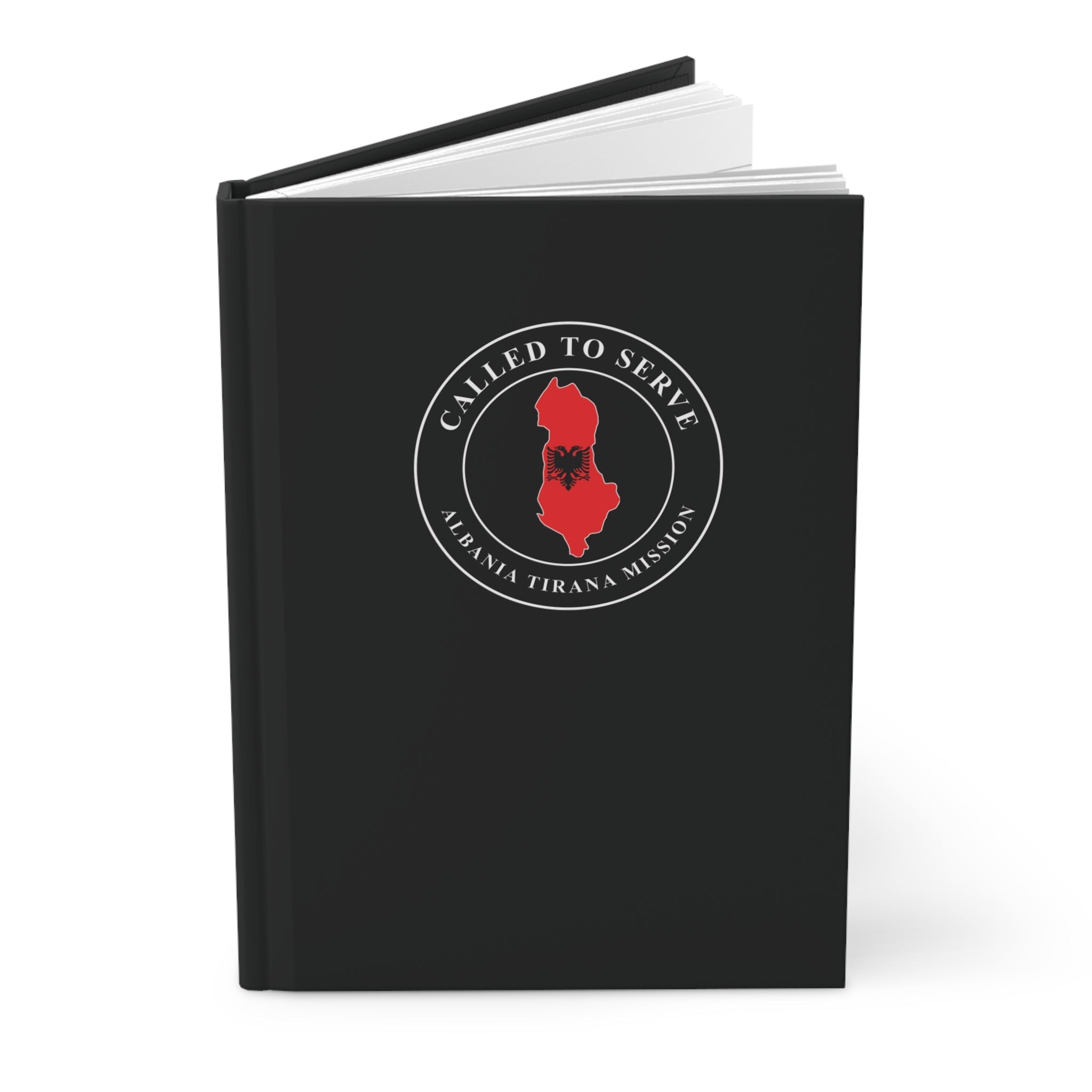 Albania Tirana Mission Flag Map Called to Serve Black Hardcover Journal Matte - Latter-Day Saint LDS Missionary Gift - Book of Mormon