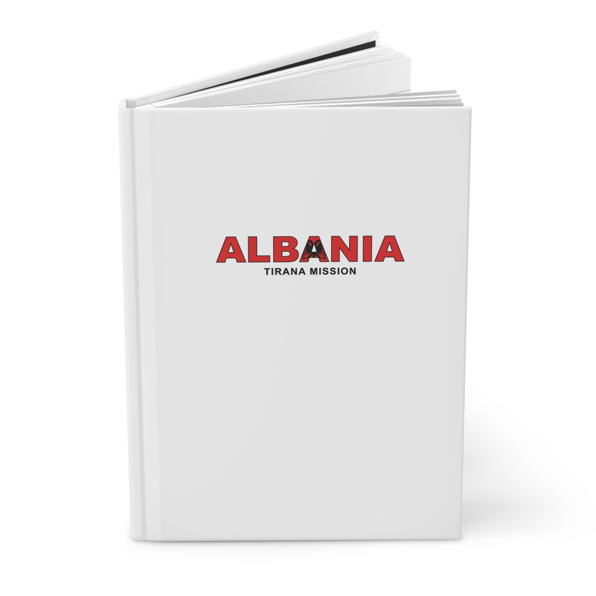 Albania Tirana Mission Flag Title White Hardcover Journal Matte - Latter-Day Saint LDS Missionary Gift - Book of Mormon