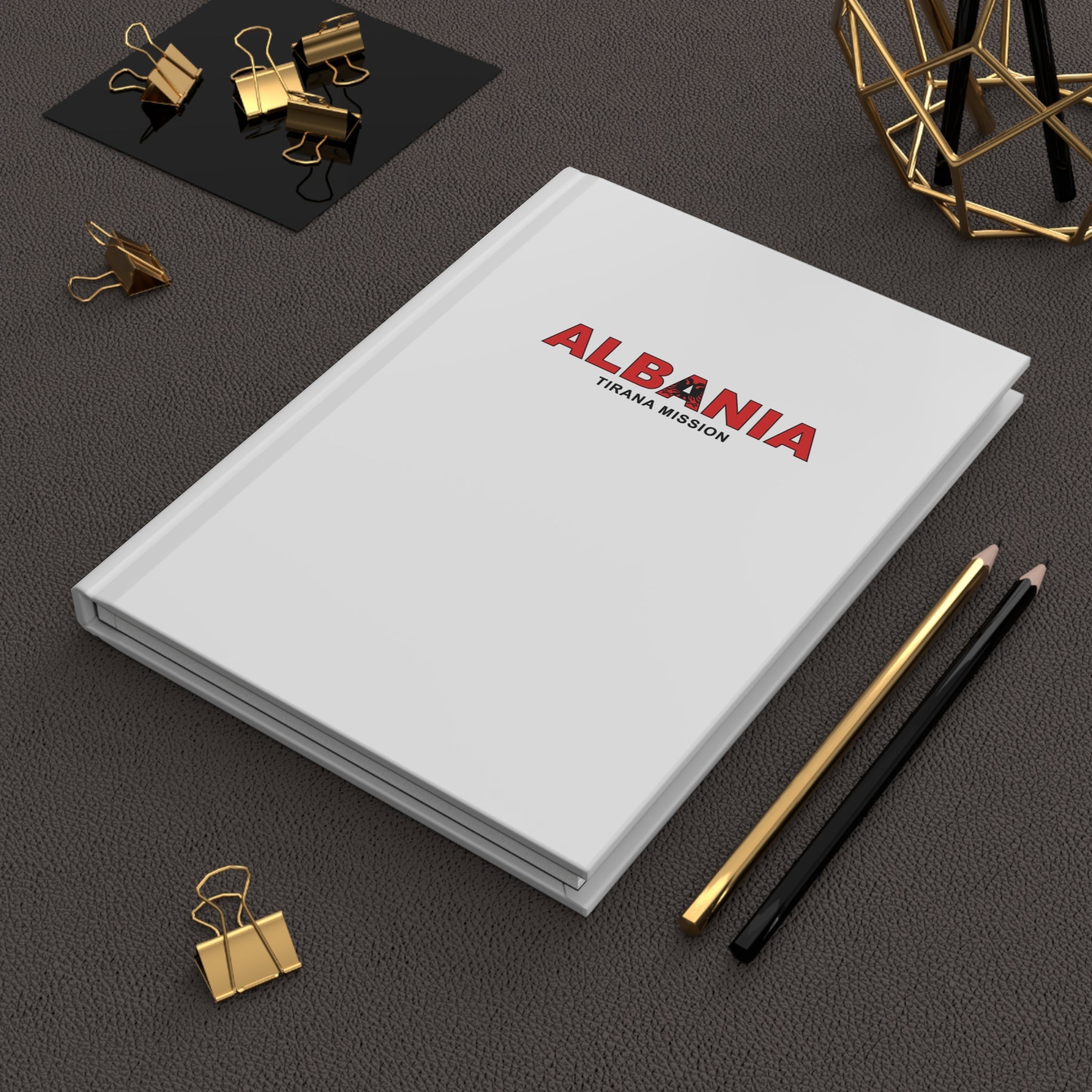 Albania Tirana Mission Flag Title White Hardcover Journal Matte - Latter-Day Saint LDS Missionary Gift - Book of Mormon