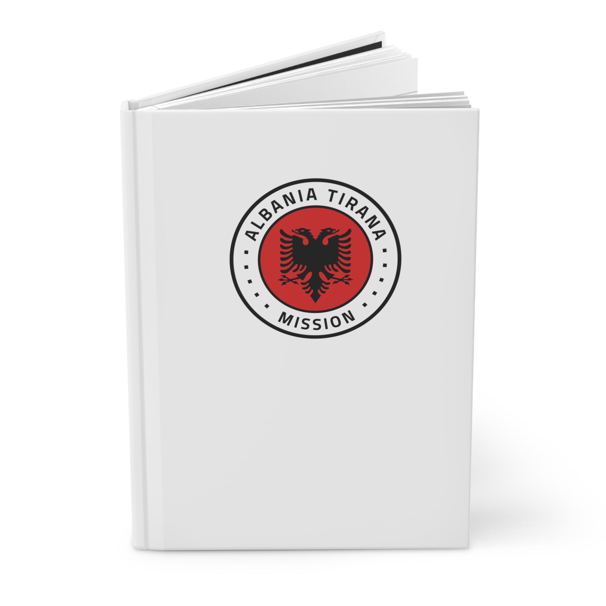 Albania Tirana Mission Logo Design White Hardcover Journal Matte - Latter-Day Saint LDS Missionary Gift - Book of Mormon