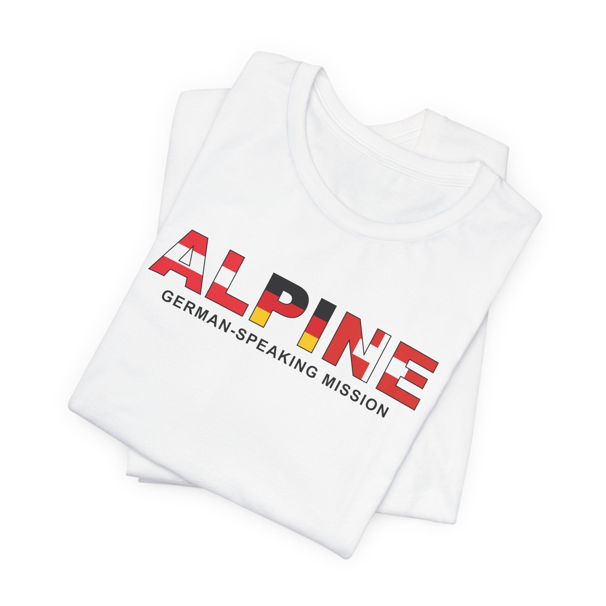 Alpine Mission Flag Title T-shirt - Latter-Day Saint LDS Missionary Gift - Book of Mormon