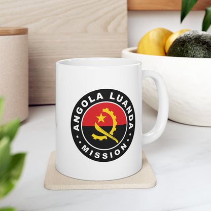 Angola Luanda Mission Circular Flag White Ceramic Mug - Latter-Day Saint LDS Missionary Gift - Book of Mormon