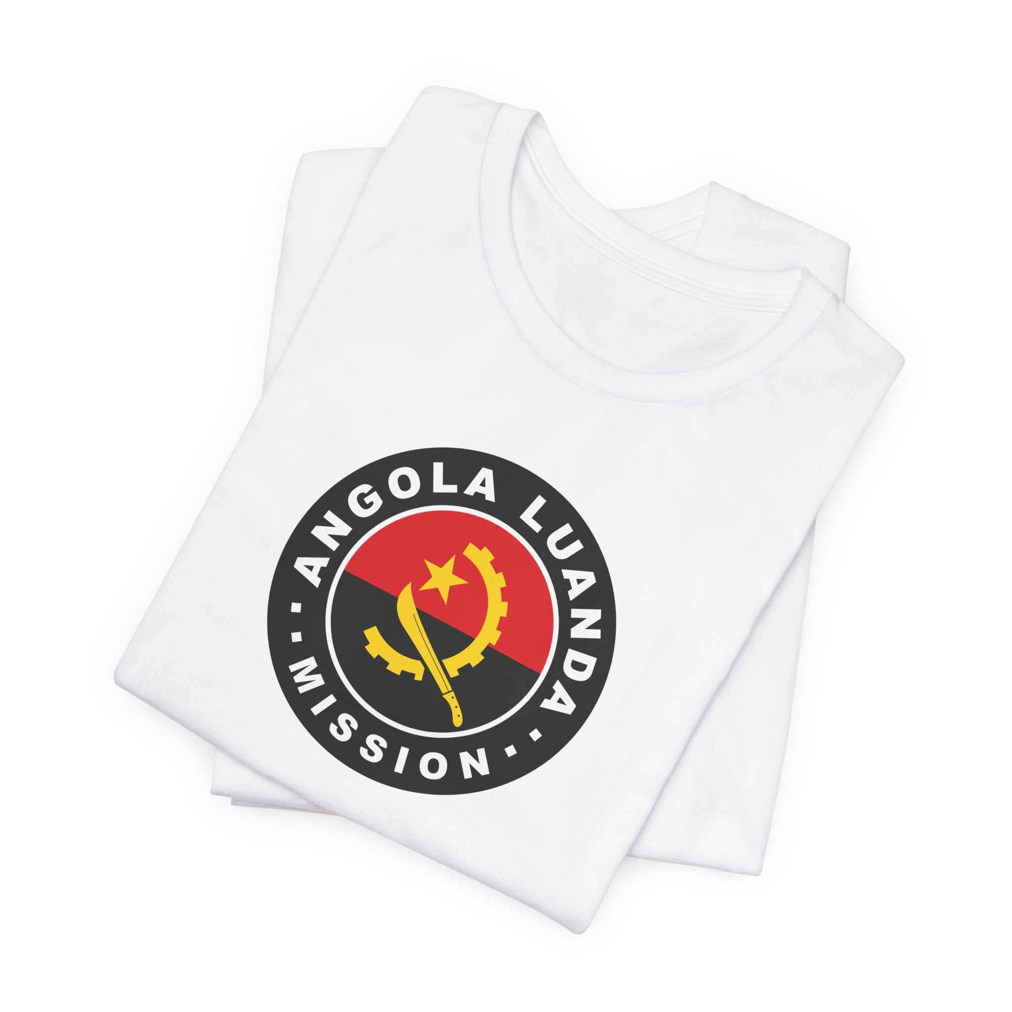 Angola Luanda Mission Flag Logo (Black Border) T-shirt - Latter-Day Saint LDS Missionary Gift - Book of Mormon