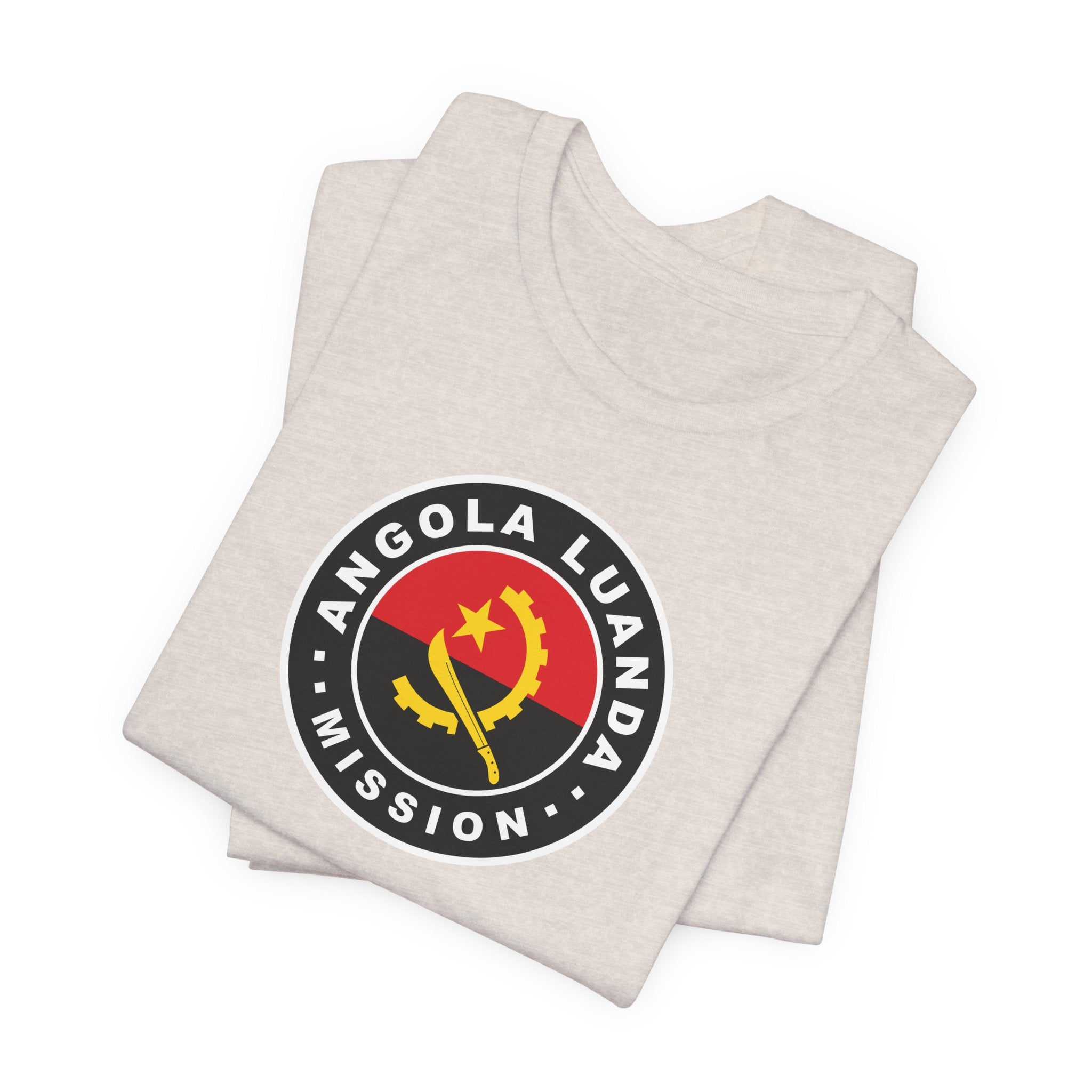 Angola Luanda Mission Flag Logo (Black Border) T-shirt - Latter-Day Saint LDS Missionary Gift - Book of Mormon