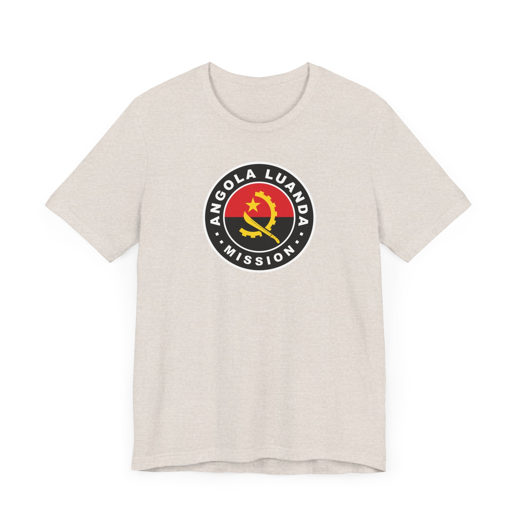 Angola Luanda Mission Flag Logo (Black Border) T-shirt - Latter-Day Saint LDS Missionary Gift - Book of Mormon