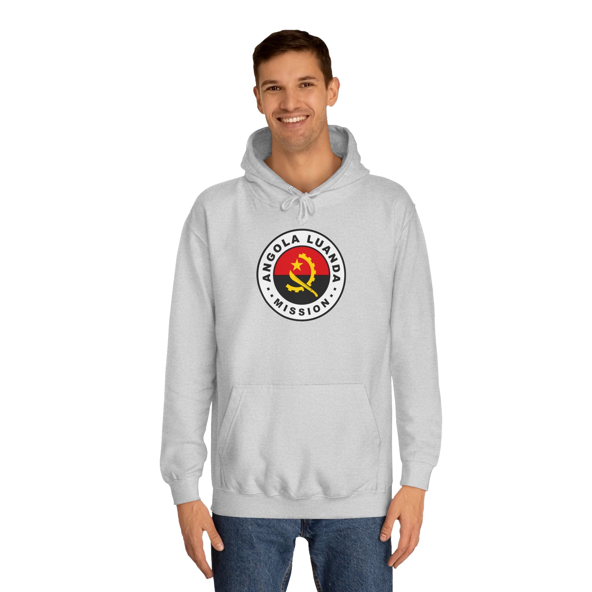 Angola Luanda Mission Flag Logo (White Border) College Hoodie - Latter-Day Saint LDS Missionary Gift - Book of Mormon