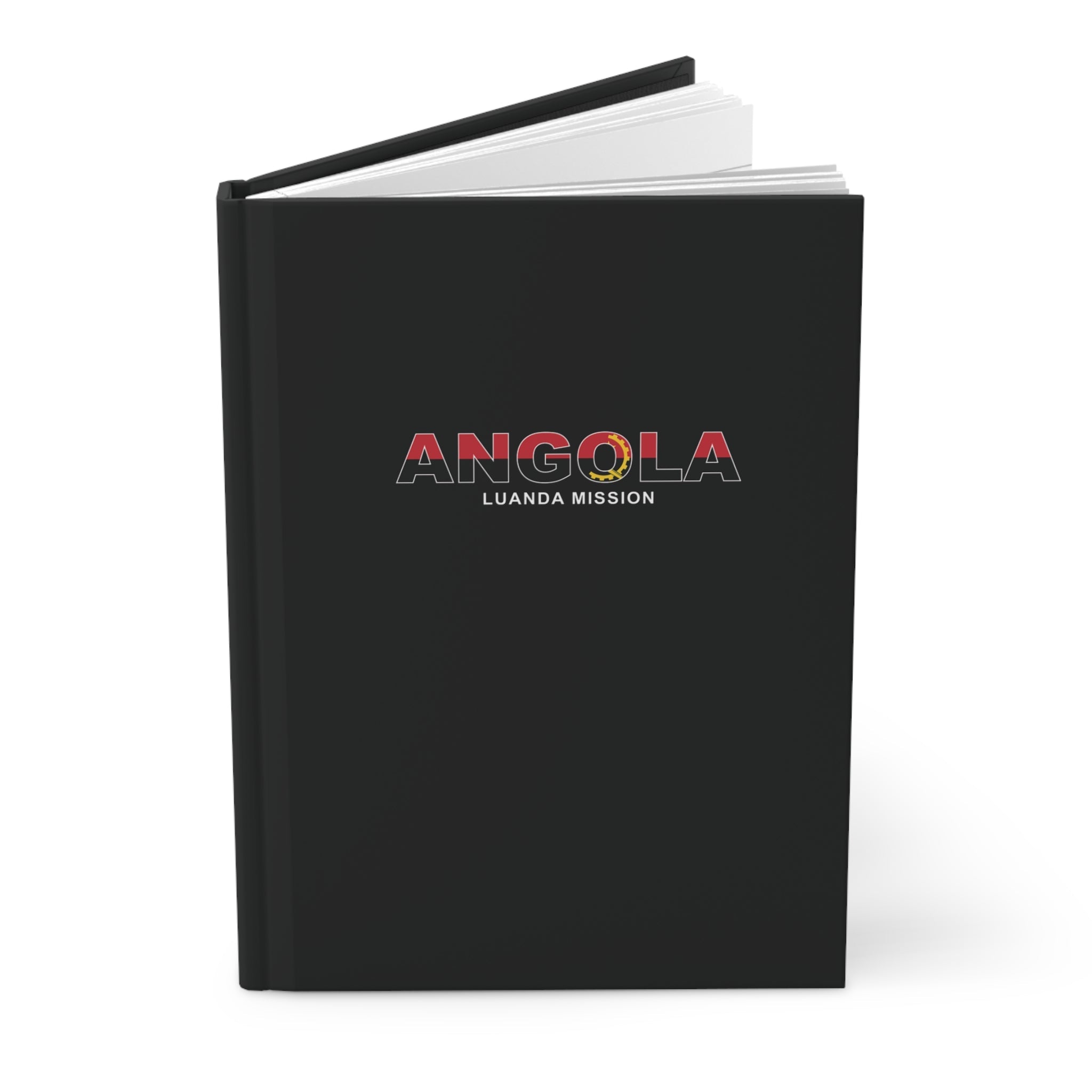 Angola Luanda Mission Flag Title Black Hardcover Journal Matte - Latter-Day Saint LDS Missionary Gift - Book of Mormon