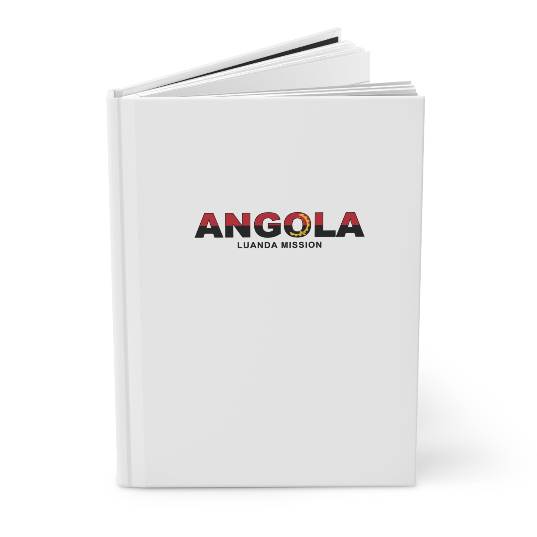 Angola Luanda Mission Flag Title White Hardcover Journal Matte - Latter-Day Saint LDS Missionary Gift - Book of Mormon