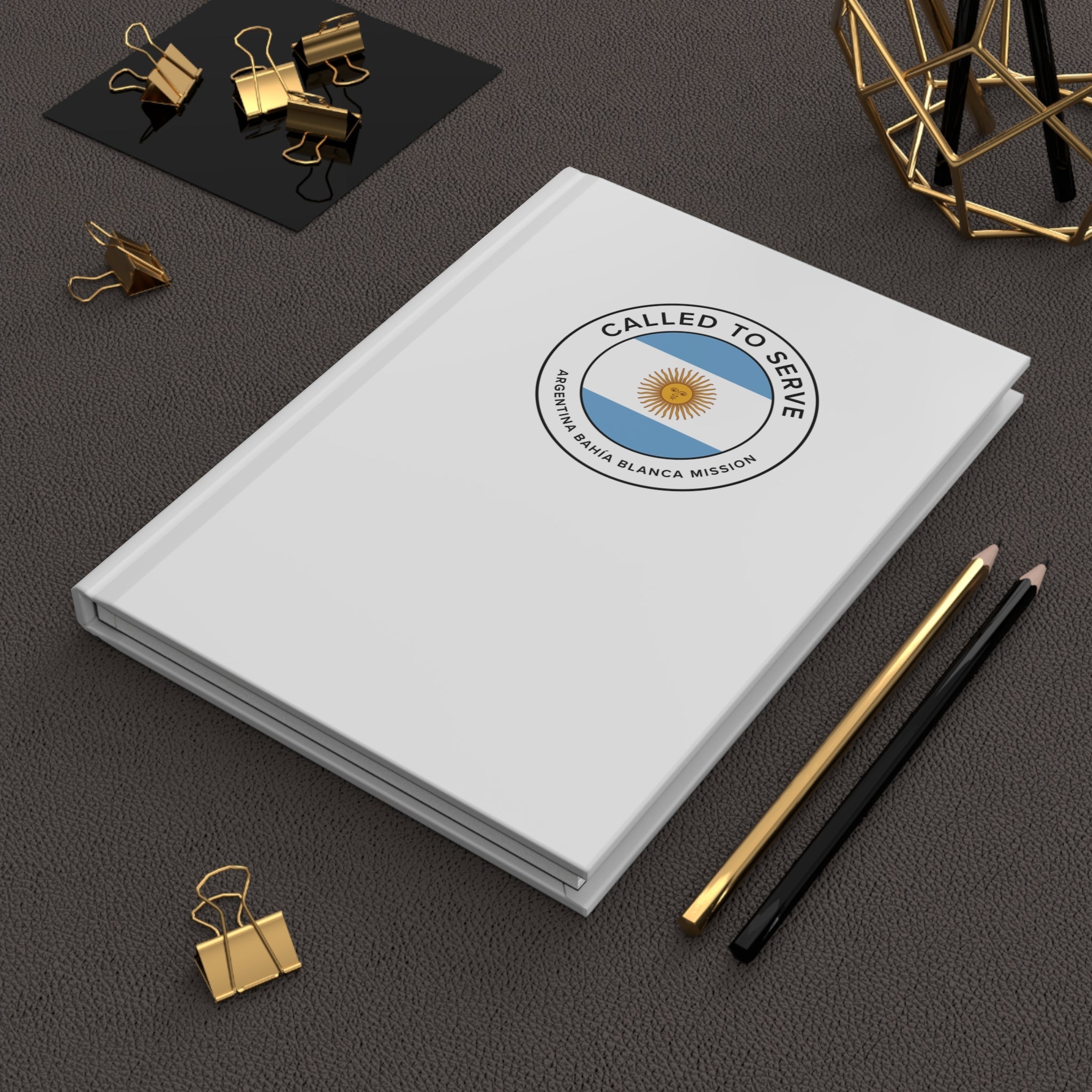 Argentina Bahia Blanca Mission Circle Flag Called to Serve White Hardcover Journal Matte - Latter-Day Saint LDS Missionary Gift - Book of Mormon