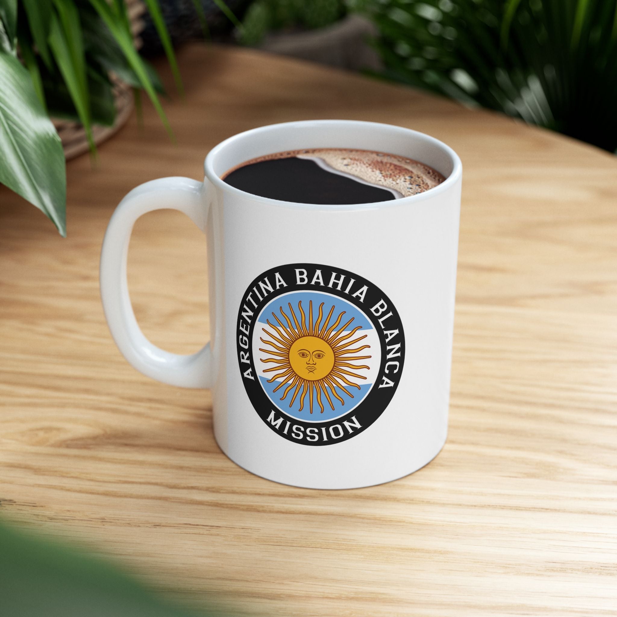 Argentina Bahia Blanca Mission Circular Flag White Ceramic Mug - Latter-Day Saint LDS Missionary Gift - Book of Mormon