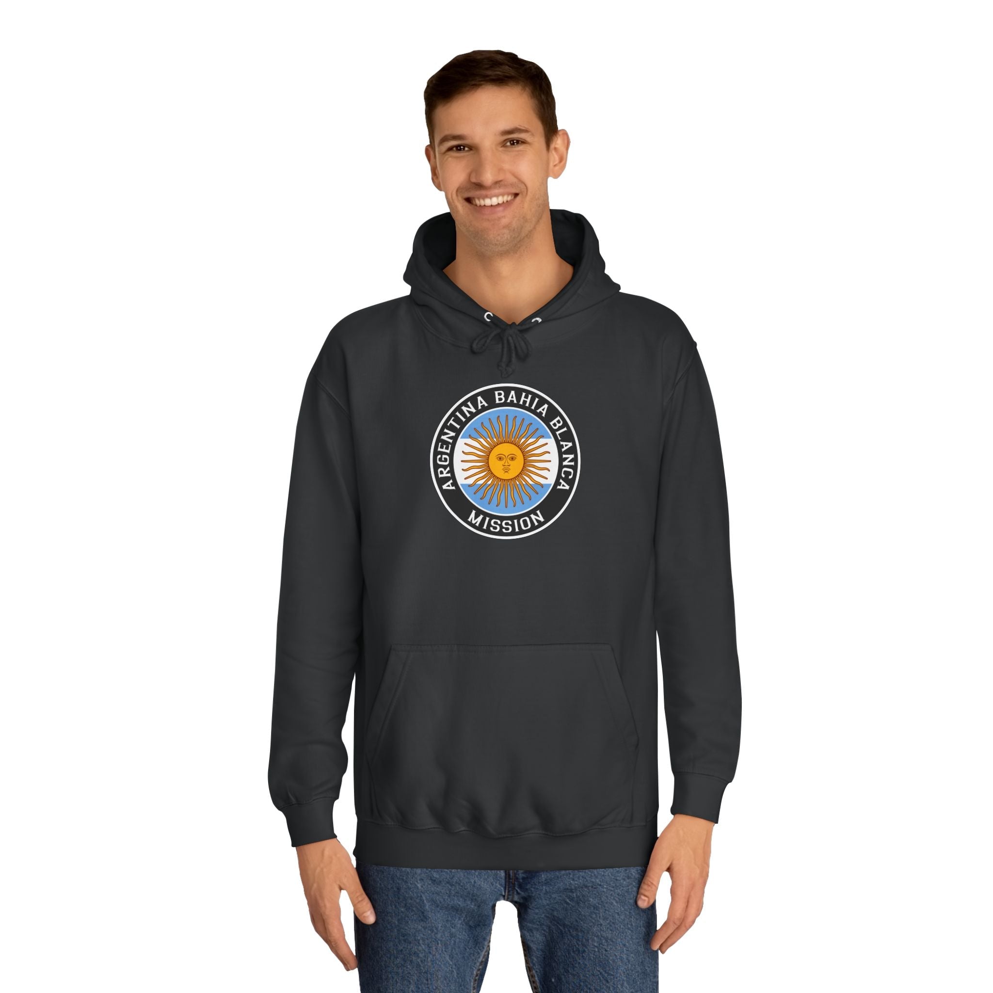 Argentina Bahia Blanca Mission Flag Logo (Black Border) College Hoodie