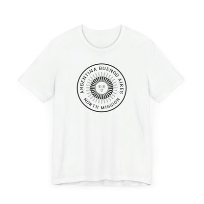 Argentina Buenos Aires North Mission Circular Monochrome Logo T-Shirt - Latter-Day Saint LDS Missionary Gift - Book of Mormon