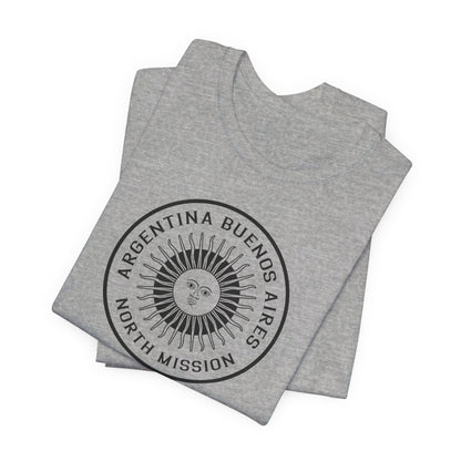 Argentina Buenos Aires North Mission Circular Monochrome Logo T-Shirt - Latter-Day Saint LDS Missionary Gift - Book of Mormon