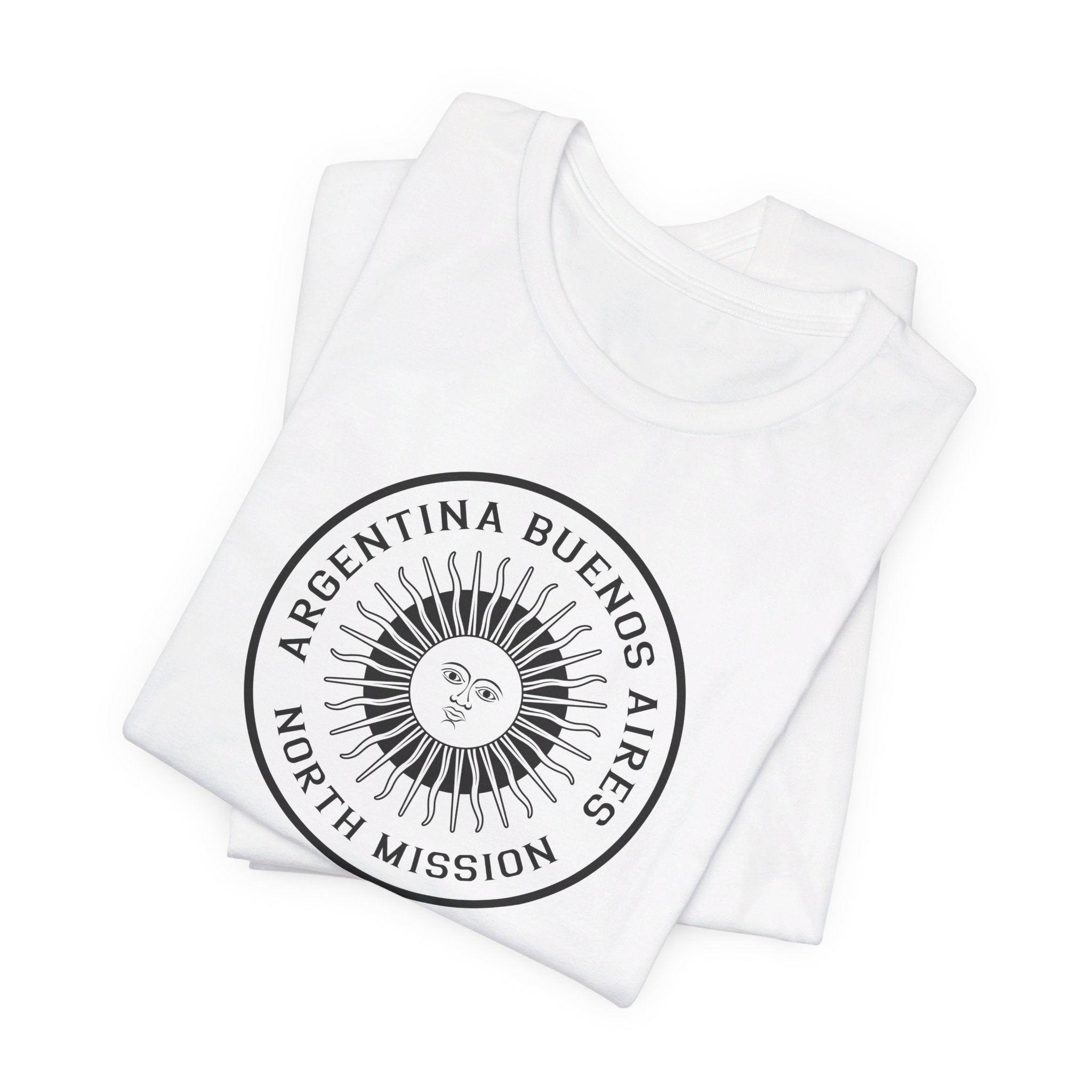 Argentina Buenos Aires North Mission Circular Monochrome Logo T-Shirt - Latter-Day Saint LDS Missionary Gift - Book of Mormon