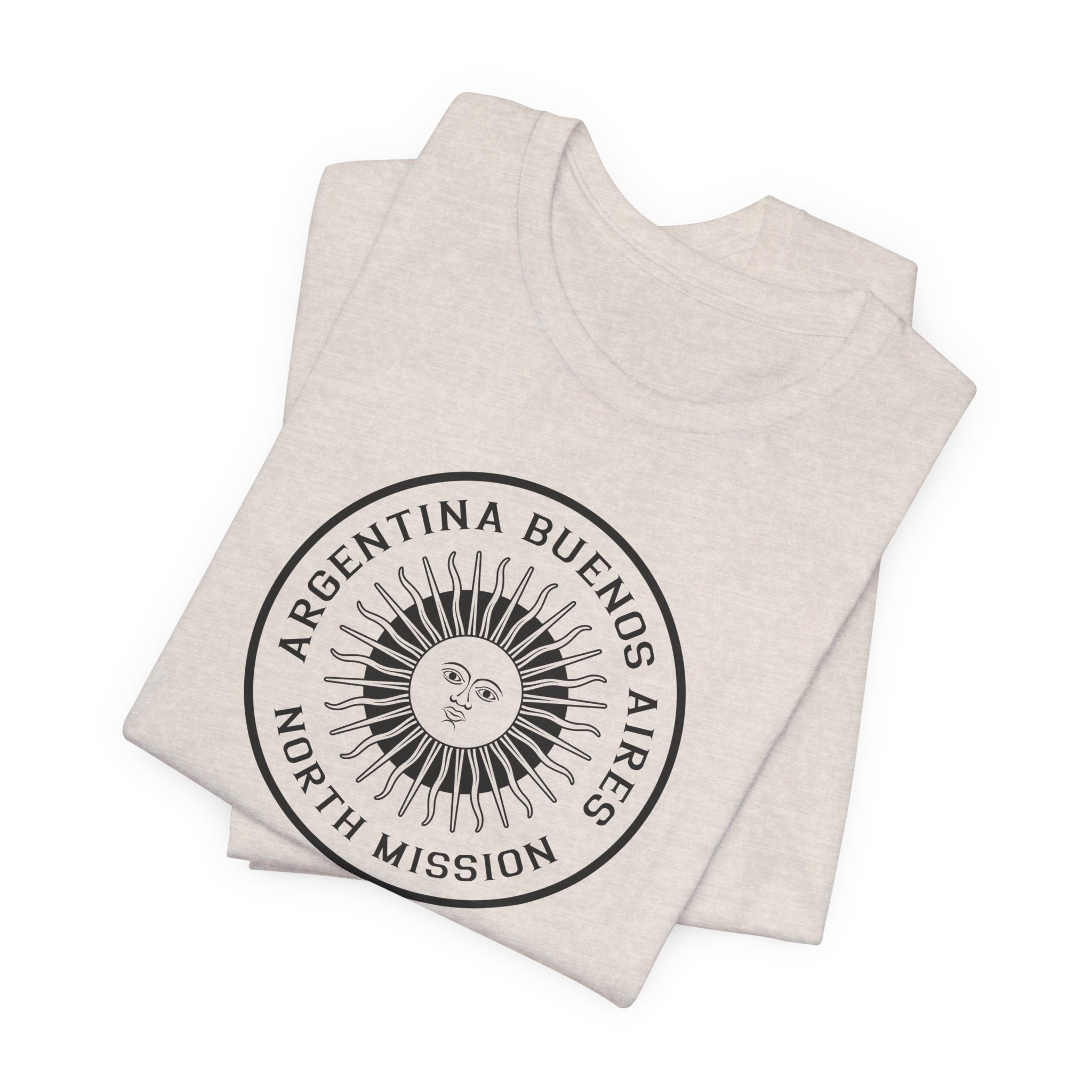 Argentina Buenos Aires North Mission Circular Monochrome Logo T-Shirt - Latter-Day Saint LDS Missionary Gift - Book of Mormon