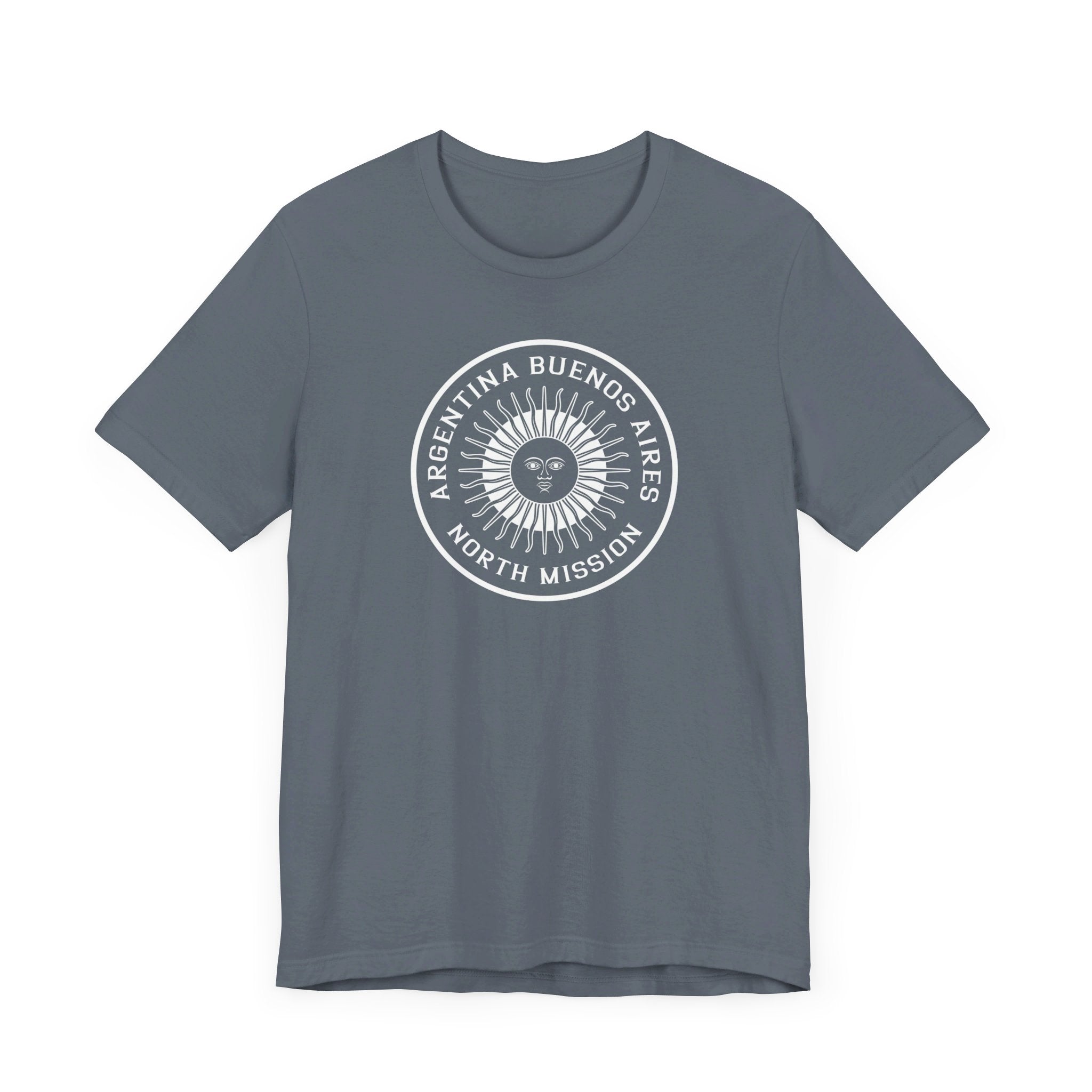 Argentina Buenos Aires North Mission Circular Monochrome Logo T-Shirt - Latter-Day Saint LDS Missionary Gift - Book of Mormon