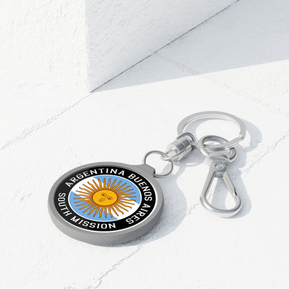 Argentina Buenos Aires South Mission Circle Flag Key Tag - Latter-Day Saint LDS Missionary Gift - Book of Mormon