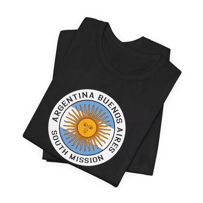 Argentina Buenos Aires South Mission Circular Flag T-shirt - Latter-Day Saint LDS Missionary Gift - Book of Mormon