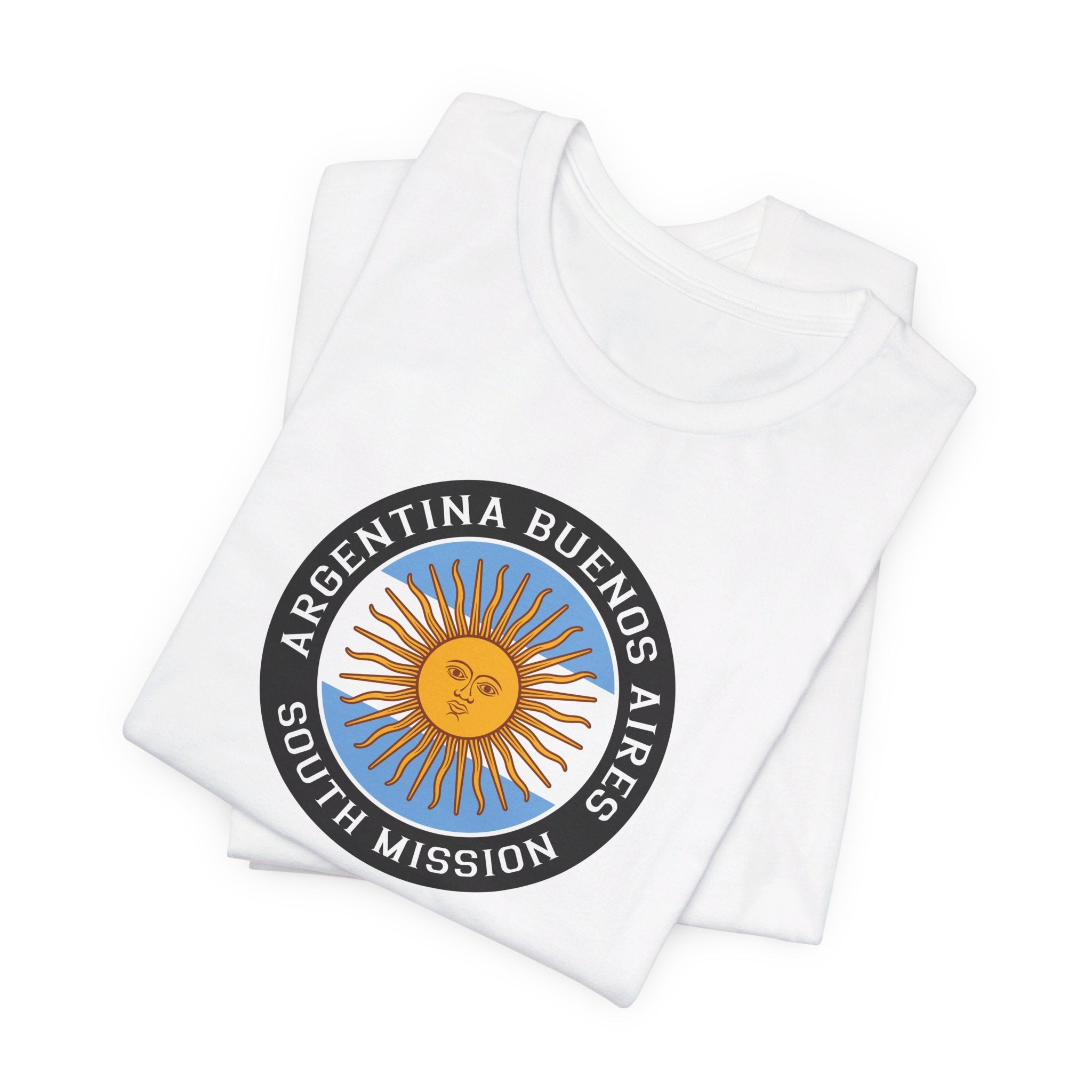 Argentina Buenos Aires South Mission Circular Flag T-shirt - Latter-Day Saint LDS Missionary Gift - Book of Mormon