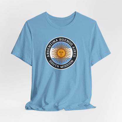 Argentina Buenos Aires South Mission Circular Flag T-shirt - Latter-Day Saint LDS Missionary Gift - Book of Mormon