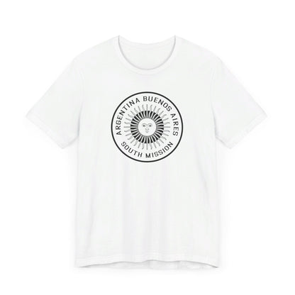 Argentina Buenos Aires South Mission Circular Monochrome Logo T-Shirt - Latter-Day Saint LDS Missionary Gift - Book of Mormon