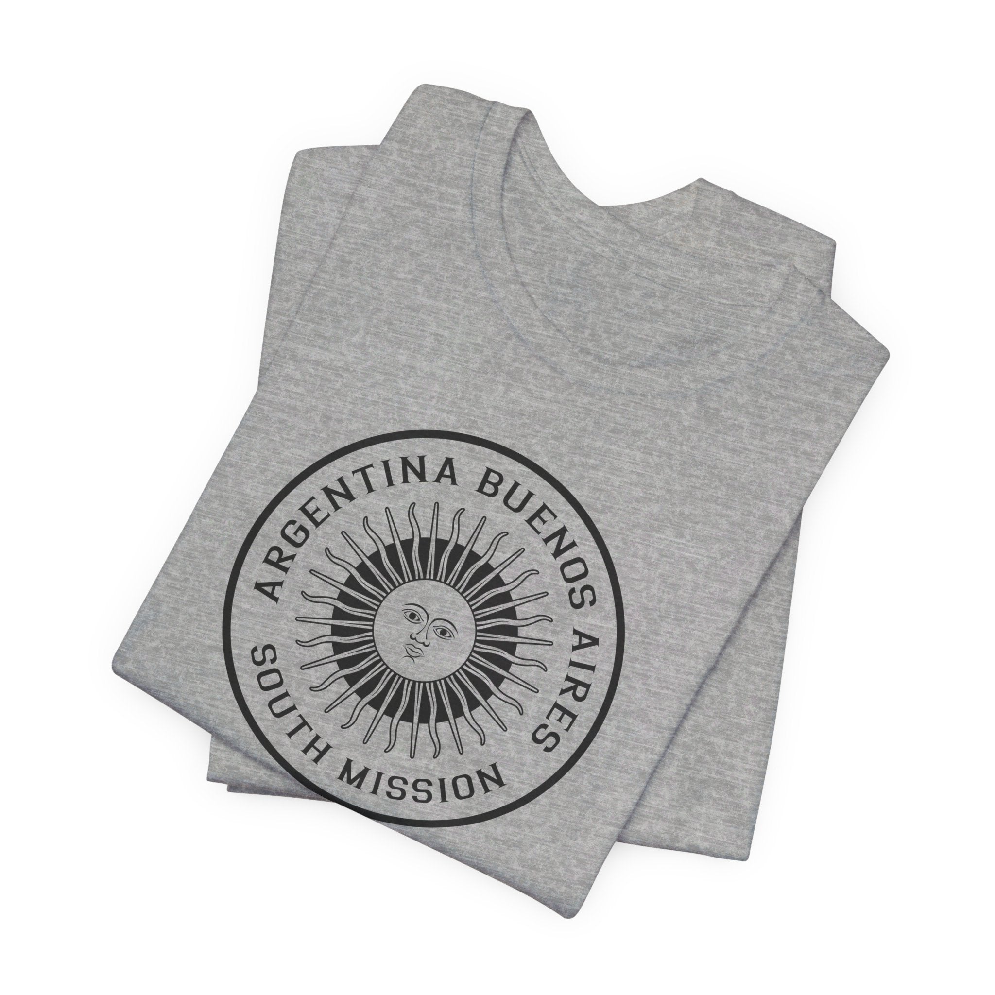 Argentina Buenos Aires South Mission Circular Monochrome Logo T-Shirt - Latter-Day Saint LDS Missionary Gift - Book of Mormon