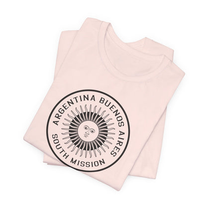 Argentina Buenos Aires South Mission Circular Monochrome Logo T-Shirt - Latter-Day Saint LDS Missionary Gift - Book of Mormon