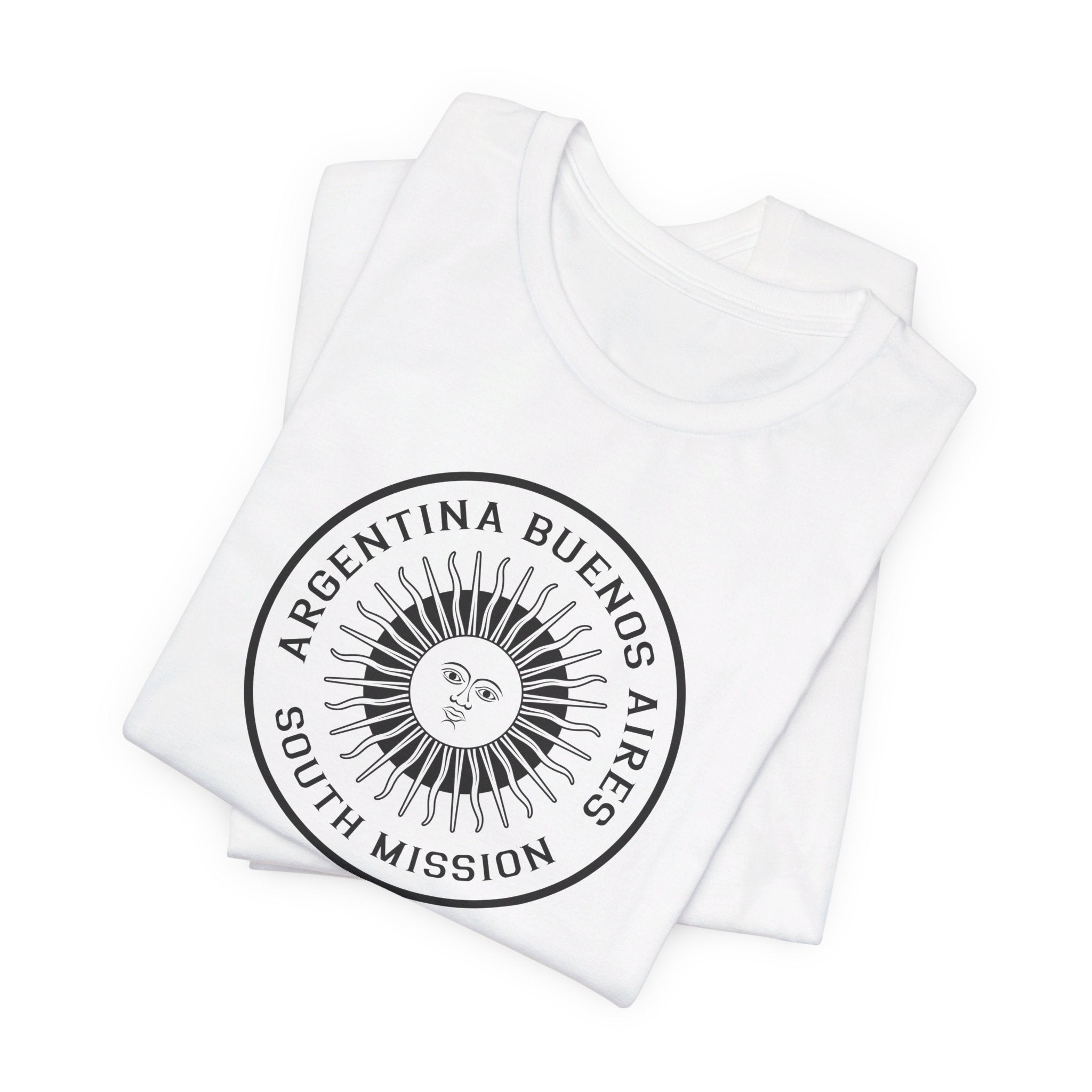 Argentina Buenos Aires South Mission Circular Monochrome Logo T-Shirt - Latter-Day Saint LDS Missionary Gift - Book of Mormon